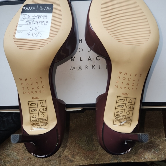 WHBM HEELS Ella Garnet 6 1/2 , Never worn - Picture 5 of 7